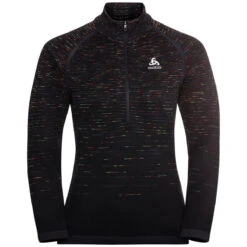 ODLO BLACKCOMB MIDLAYER 1/2 ZIP W BLACK - SPACE DYE 22