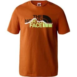 THE NORTH FACE M S/S MOUNTAIN LINE TEE RUSTED BRONZE- LED YELLOW 23