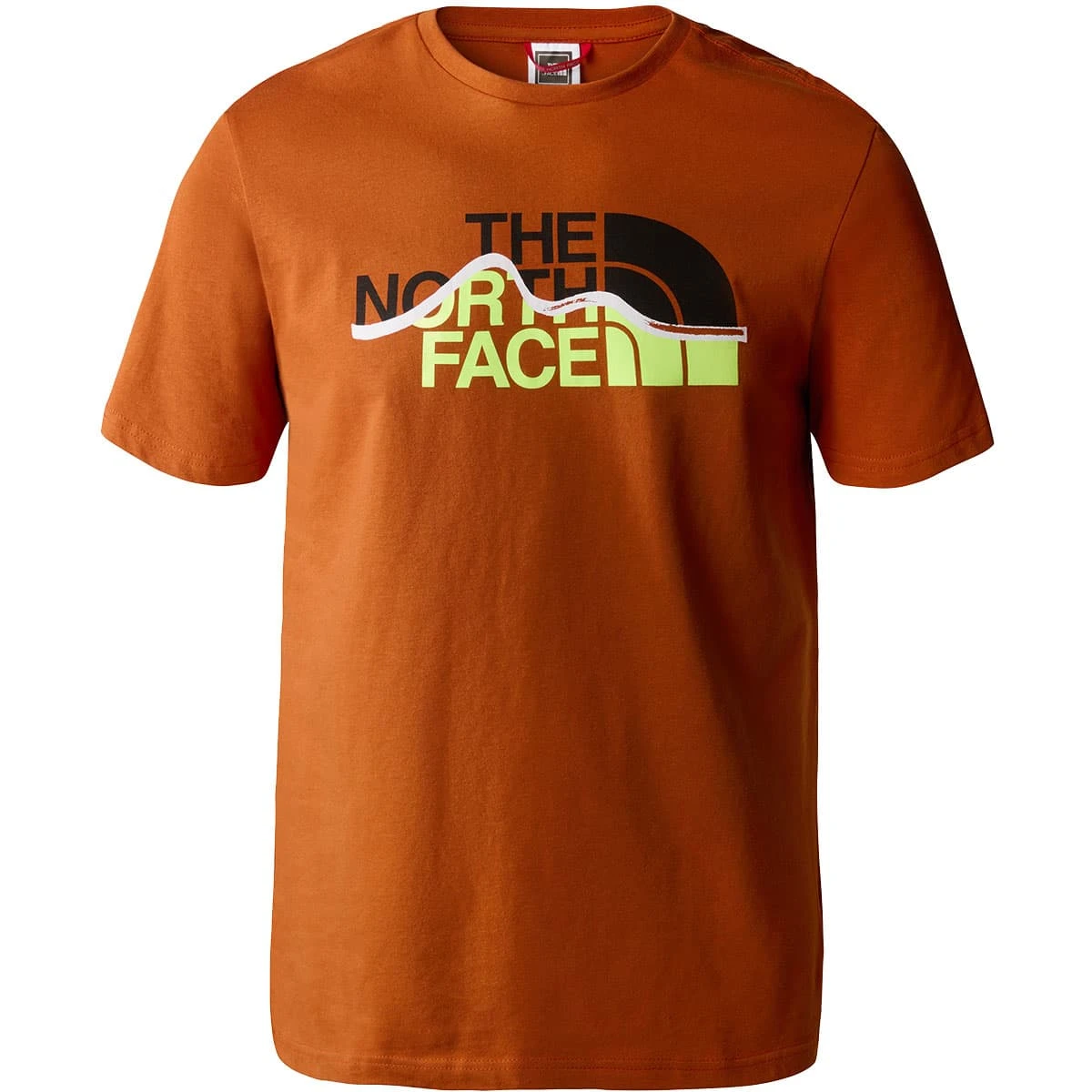 THE NORTH FACE M S/S MOUNTAIN LINE TEE RUSTED BRONZE- LED YELLOW 23