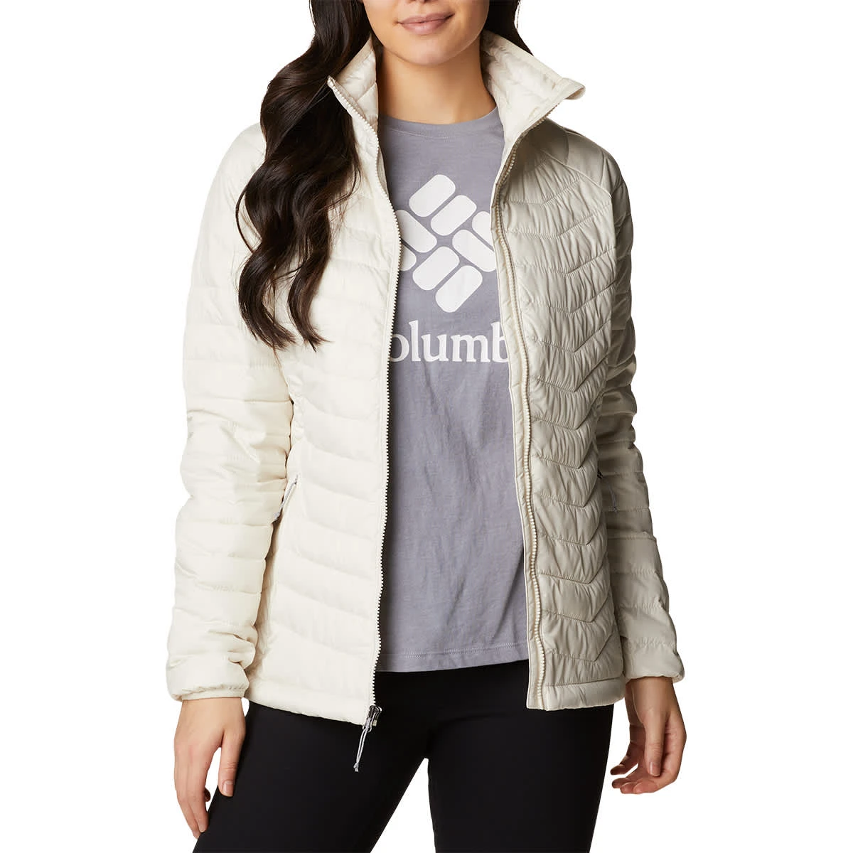 COLUMBIA POWDER LITE JKT W CHALK 23 – Image 2